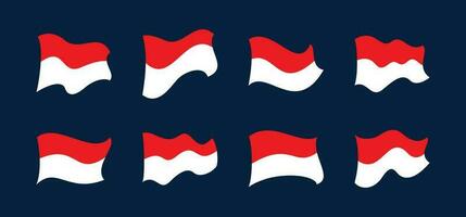 Indonesisch vlag ontwerp verzameling reeks vector