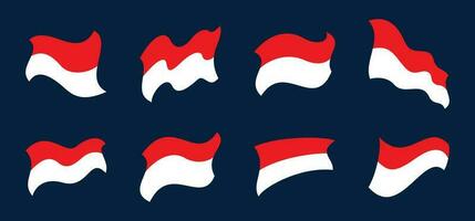 Indonesisch vlag ontwerp verzameling reeks vector