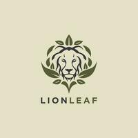 blad leeuw hoofd silhouet logo ontwerp sjabloon vector icoon illustratie