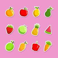 fruit-sticker reeks vector kunst