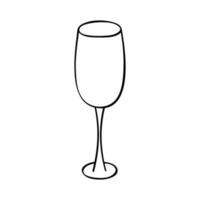 hand- getrokken Champagne glas illustratie. wijn drinken clip art in tekening stijl. single element voor ontwerp vector