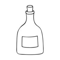 hand- getrokken likeur fles illustratie. alcohol drinken clip art in tekening stijl. single element voor ontwerp vector