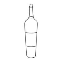 hand- getrokken wijn fles illustratie. alcohol drinken clip art in tekening stijl. single element voor ontwerp vector