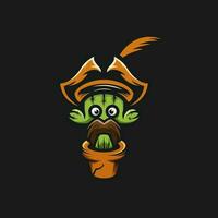 vector cactus hoofd piraten logo ilustration