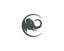 minimalistische olifant logo ontwerp in een cirkel modern vector icoon.