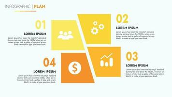 infographic sjabloon voor presentaties en Kenmerken gegevens visualisatie omvat een werkwijze tabel met diagrammen, stappen, opties. de concept voor afzet door illustraties voor rit naar succes. vector