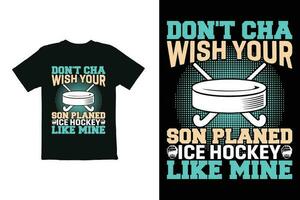 hockey t overhemd ontwerp vector, hockey t overhemd grafiek voor afdrukken in shirt, mok, hoed enz vector