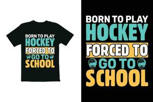 hockey t overhemd ontwerp vector, hockey t overhemd grafiek voor afdrukken in shirt, mok, hoed enz vector