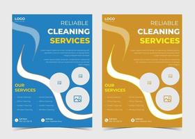 sjabloon voor schoonmaakservice. sjabloon voor promotie-affiche voor schoonmaakservice. voorbeeld van een schoonmaakservicefolder. posterontwerp voor schoonmaakservice. sjabloon voor commerciële schoonmaakservice vector