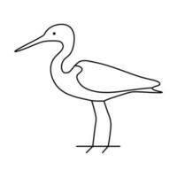 reiger vogel single lijn tekening met vogel lijn kunst vector ontwerp