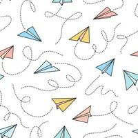 papier vliegtuig vector naadloos patroon