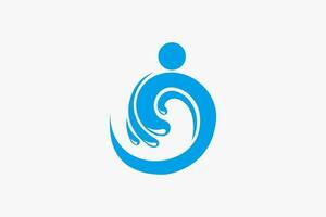 abstract menselijk lichaam en water laten vallen icoon voor beter Gezondheid van water drinken logo, symbool, ontwerp, vector