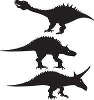 dinosaurussen silhouet reeks in wit achtergrond vector