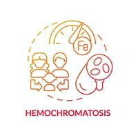 hemochromatose rood helling concept icoon. bloed wanorde. familie Gezondheid geschiedenis en chronisch ziekten abstract idee dun lijn illustratie. geïsoleerd schets tekening vector