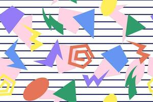 90s naadloos patroon kleurrijk Memphis stijl retro achtergrond of retro 80s behang vector