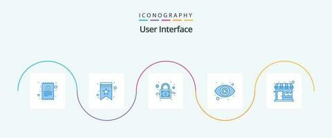 gebruiker koppel blauw 5 icoon pak inclusief op te slaan. markt op te slaan. Gesloten. markt. oogbol vector