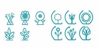 bloemen pictogrammen reeks geïsoleerd vector illustratie