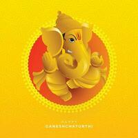 gelukkig ganesh chaturthi festival groet achtergrond sjabloon vector illustratie