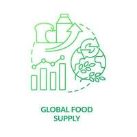 globaal voedsel levering groen helling concept icoon. voeding Product vraag naar. regeneratief voedsel abstract idee dun lijn illustratie. geïsoleerd schets tekening vector