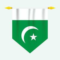 Pakistan nationaal vlag met realistisch kleding stof kijken vector