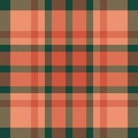 plaid controleren patroon in oranje en rood kleuren. naadloos kleding stof textuur. Schotse ruit textiel afdrukken. vector