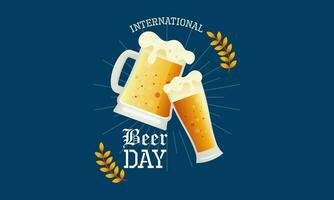 vlak ontwerp achtergrond vieren Internationale bier dag festival vector