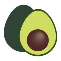 tekenfilm schattig helder kleuren vruchten. avocado geïsoleerd Aan wit achtergrond, vlak ontwerp, vector, illustratie, eps10 vector