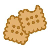 tekenfilm koekjes. biscuit koekje top visie. icoon geïsoleerd Aan wit achtergrond. illustratie, vector, eps10 vector