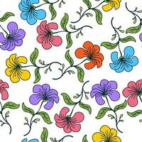 hand- getrokken bloemen naadloos patroon met schoonheid bloemen vector ontwerp. perfect voor textiel prints