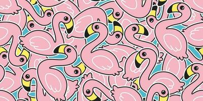 flamingo naadloos patroon vector roze flamingo's exotisch vogel zomer tropisch tekenfilm tegel achtergrond herhaling behang sjaal geïsoleerd illustratie