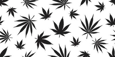 marihuana onkruid naadloos patroon vector hennep blad herhaling behang tegel achtergrond sjaal geïsoleerd wit