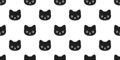 kat naadloos patroon vector huisdier katje calico herhaling behang sjaal geïsoleerd tegel achtergrond zwart