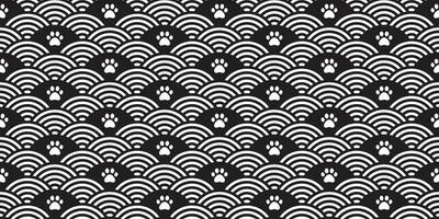 hond poot naadloos patroon vector Japan Golf voetafdruk huisdier oceaan sjaal geïsoleerd tekenfilm kat herhaling behang tegel achtergrond