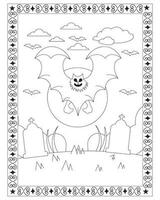 halloween kleur Pagina's voor kinderen, halloween knuppel kleur Pagina's voor kinderen, halloween illustratie, halloween vector, zwart en wit, knuppel vector