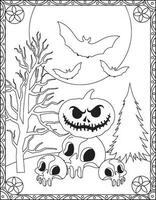 halloween kleur Pagina's, halloween kleur Pagina's voor kinderen, halloween illustratie, halloween vector, zwart en wit vector