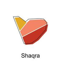 kaart van shaqra ontwerp sjabloon, wereld kaart Internationale vector sjabloon met schets grafisch schetsen stijl geïsoleerd Aan wit achtergrond