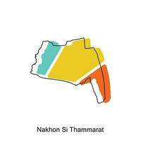 kaart van Nakhon si thammarat vector ontwerp sjabloon, nationaal borders en belangrijk steden illustratie