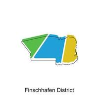 kaart van finschhaven wijk vector ontwerp sjabloon, nationaal borders en belangrijk steden illustratie