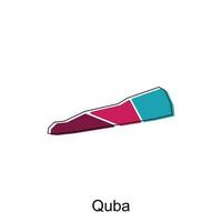 kaart van quba vector ontwerp sjabloon, nationaal borders en belangrijk steden illustratie Aan wit achtergrond
