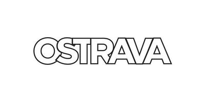 ostrava in de Tsjechisch embleem. de ontwerp Kenmerken een meetkundig stijl, vector illustratie met stoutmoedig typografie in een modern lettertype. de grafisch leuze belettering.