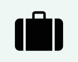 bagage icoon. koffer reizen hand- dragen Aan zak bagage omgaan met document het dossier geval teken symbool zwart artwork grafisch illustratie clip art eps vector