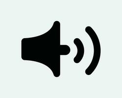 geluid audio muziek- spreker luid volume luidspreker lawaai stereo media Aankondiging zwart en wit icoon teken symbool vector artwork clip art illustratie