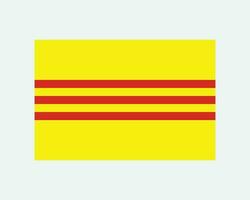 zuiden Vietnam vlag. zuiden Vietnamees nationaal natie land banier icoon teken symbool. geel rood artwork illustratie grafisch clip art eps vector