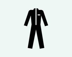 beschermend kleding ppe medisch pak laboratorium jas aan het bedekken zwart wit silhouet symbool icoon teken grafisch clip art artwork illustratie pictogram vector