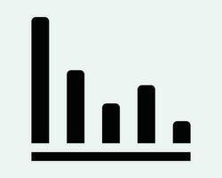 bar tabel diagram icoon. bedrijf financiën economie markt gegevens Onderzoek statistisch zwart wit teken symbool illustratie artwork grafisch clip art eps vector