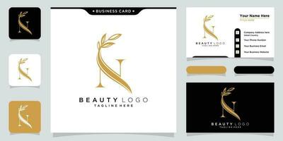 eerste brief n luxe logo ontwerp vector