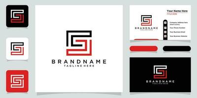 eerste brief s of ss minimalistische kunst monogram vorm logo met bedrijf kaart ontwerp vector