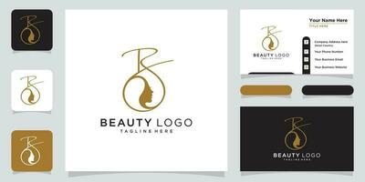 creatief brief b logo met schoonheid logo stijl en bedrijf kaart ontwerp sjabloon premie vector