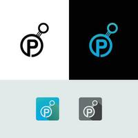 molecuul eerste brief p logo ontwerp vector