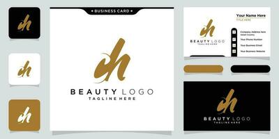 ch eerste handschrift logo vector ontwerp